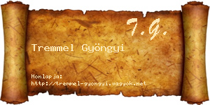 Tremmel Gyöngyi névjegykártya